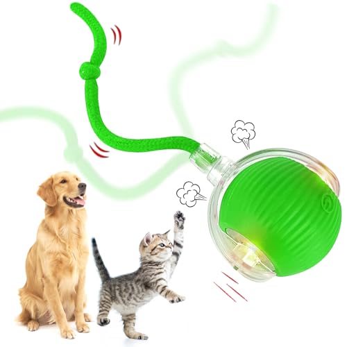 Yozexin Chewie - Bola viral para gatos, perros, juguete interactivo para perros y gatos, bola inteligente con ruedas masticables, bola inteligente para mascotas, 360° inteligente y automática, bola
