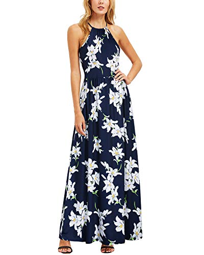 Image of KILIG Women's Summer Floral Beach Flowy Split Maxi Long Dresses