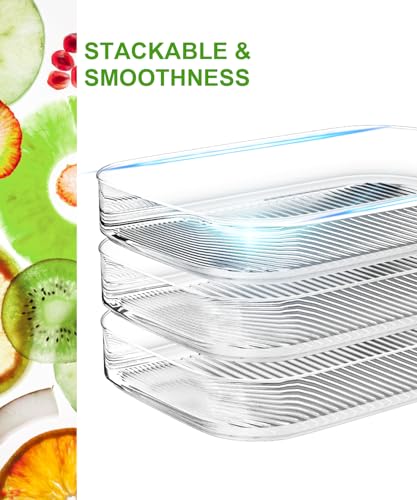 Deli Meat Container for Fridge, Lunch Meat Container for Refrigerator, Stackable Cold Cuts Storage Containers for Fridge, Ham Cheese Bacon Container with Lid for Cold Cuts, Deli, Lunch Meat, 3 Pieces