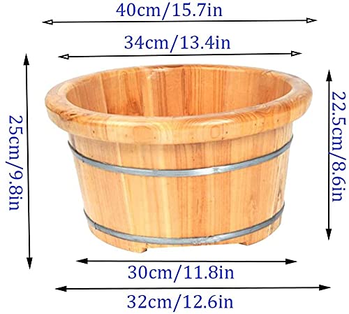 Baño de pies con masaje y cubeta de madera portátil miniatura 5
