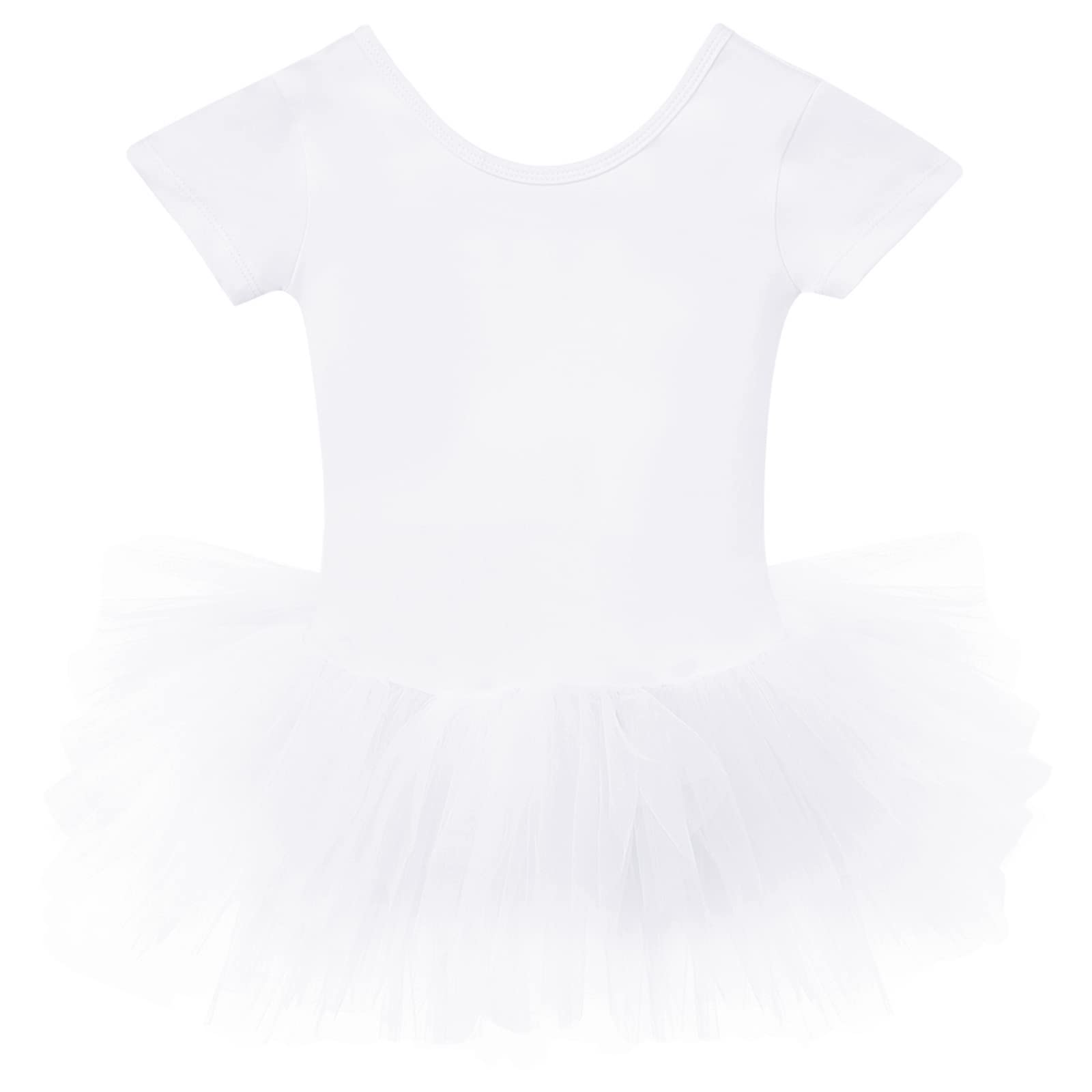 Bezioner Maillot de Danza Tutú Vestido de Ballet Gimnasia Leotardo Algodón Body Clásico Manga Corta Manga Corta para Niña — view 4