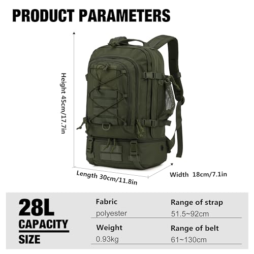 Mardingtop 28L Wanderrucksack Herren mit Hydrationsblase und Molle-System
