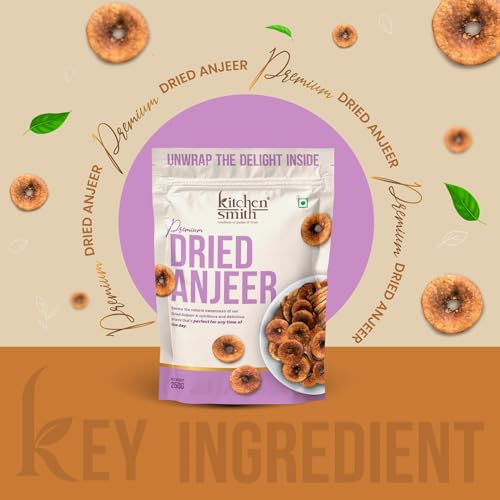 Image of KitchenSmith Premium Anjeer Dry Fruit - Pack of 2 (250gm Each) | Natural Anjeer, Figs & Dried Fig - Rich In Vitamins, Fiber, Calcium & Iron | Ideal For Healthy Snacking, Dieting & Breakfast