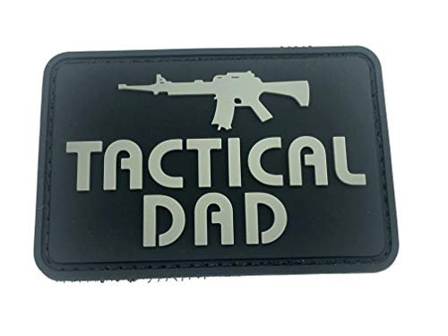 Tactical Dad Grau Morale Patch PVC Airsoft Paintball Klett Emblem Abzeichen