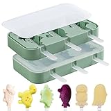 Silicone Popsicles Molds for Kids, Non-Stick 6 Pieces Food Grade Silicone Ice Pop Cream Mold, Stackable Popsicle Maker with Reusable Sticks