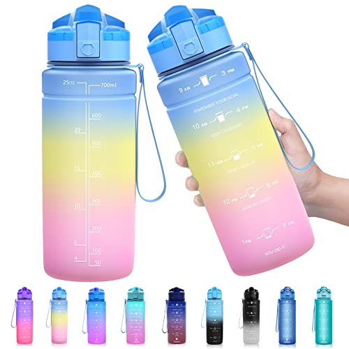 ZOUNICH Botella Agua Deporte, Botella Agua Niños sin BPA Reutilizable Plástico Tritan - 500 ml / 700 ml / 1 l, Cantimploras para Te con Filtro, para Infantil, Gimnasio, Bicicleta