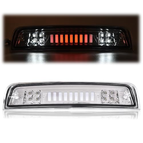 CHEDA Third Brake Light Cargo Lamp Tinted 3D LED Bar Compatible with 2009 2010 2011 2012 2013 2014 2015 2016 2017 Dodge RAM 1500 2500 3500?Clear lens Clear Bottoms?