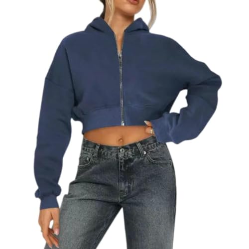 Sweat capuche femme court zippé pour contrer le froid avec un style décontracté