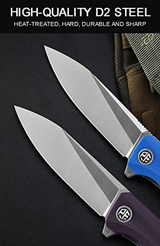 Image of Petrified fish PF818 3.54 inch D2 Steel Satin Blade Pocket Folding Knife