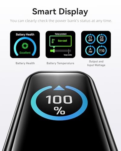 Image of MOKiN Portable Charger with Built-in Retractable USB-C Cable, 45W Fast Charging 10000mAh Power Bank, Compact Travel Battery Pack for iPhone 17 /16, Samsung Galaxy, iPad, Pixel and More