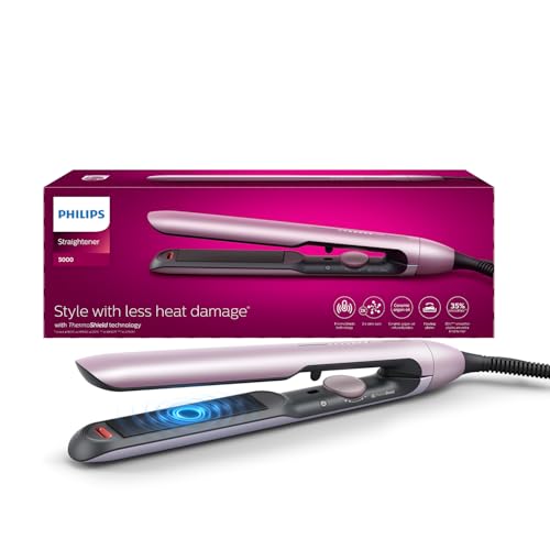 Philips 5000 series hair straightener BHS530/03|2 x ionic care| ThermoShield technology for less heat damage |Temperature range 120C - 230C 12 Settings | Argan-oil infused ceramic plate