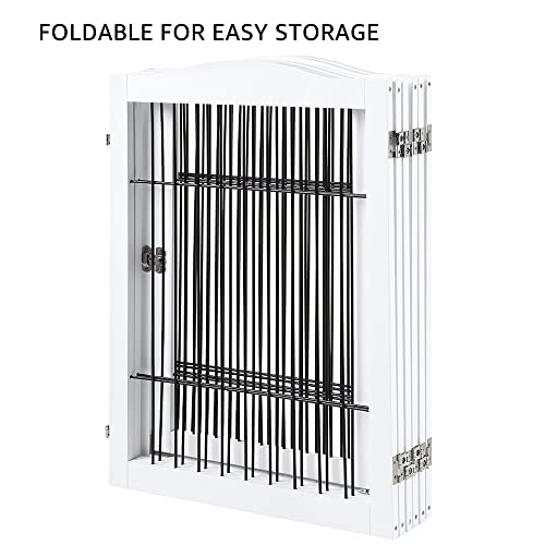 beeNbkks Pet Playpen with Wire, Extra Wide 6 Panels Freestanding Wooden Dog Gate with Walk Through Door and 5 Support… - Image 8