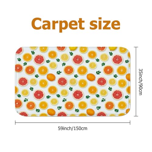 Tapis de pamplemousse d'été antidérapant 0,9x1,5m jaune et orange