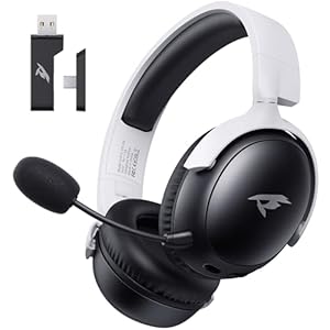Wireless Gaming Headset, 2.4GHz USB Gaming Headphones with Bluetooth 5.4, 53MM 3D Stereo Sound, 65H Battery, ENC Noise Canceling Mic, 3.5mm Wired, Wireless Headset for PS5, PC, PS4, Mac, Switch