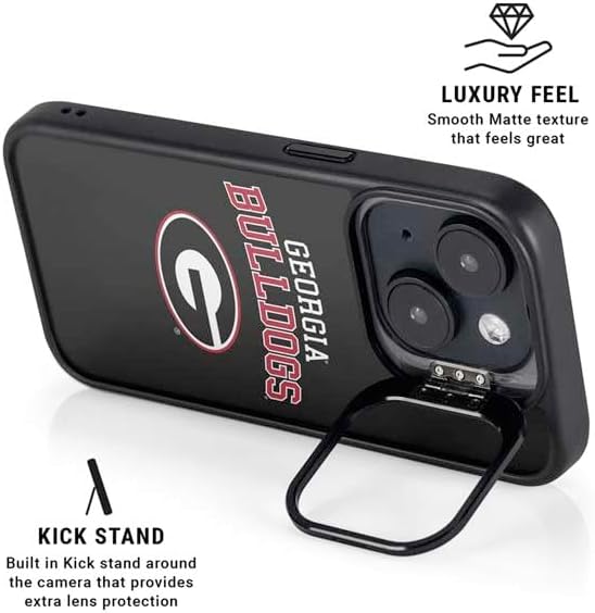 Skinit Kickstand Phone Case Compatible with iPhone 16 Plus - Officially Licensed University of Georgia Bulldogs Design