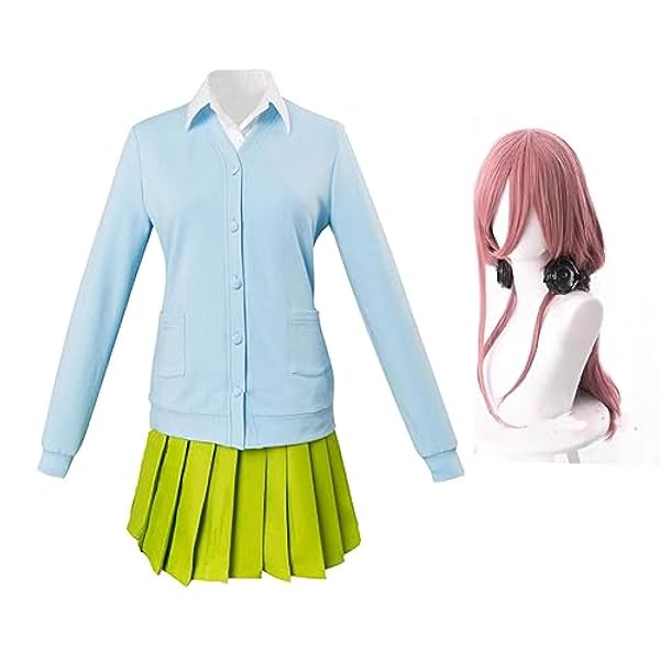 Jilijia Anime The Quintessential Quintuplets Cosplay kostuum, Nakano Miku Cosplay schooluniform jurk shirts outfit Halloween rollenspel volledige set voor vrouwen meisjes