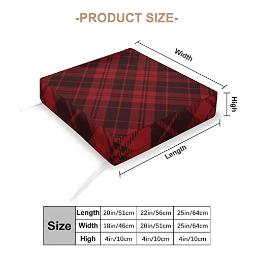 Tartan Red And Dark Pattern Sofa Couch Cushion Covers Washable Chair Seat Cushion Slipcovers Furniture Protector 64X64X10 #TOP1