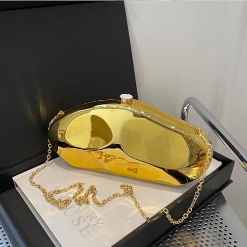 Image of Acrylic Clutch Purse for Women Formal Evening Bag Shell Shape Clutch Handbags with Chain for Party Wedding Prom