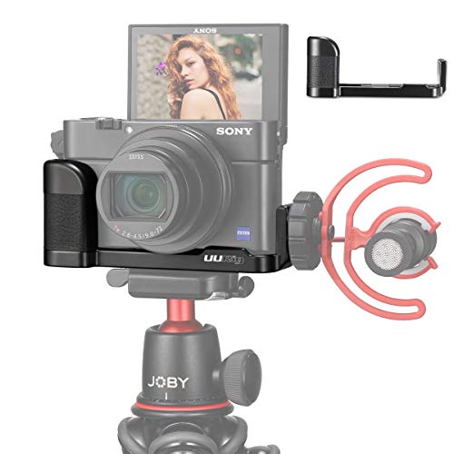 RX100 VII Microphone Mount Vlog Bracket Handle Grip w Cold Shoe Mount and 1/4 inch Tripod Screw for Sony RX100 I II III IV V VI VII (M1/M2/M3/M4/M5/M6/M7) Vlogging Accessories