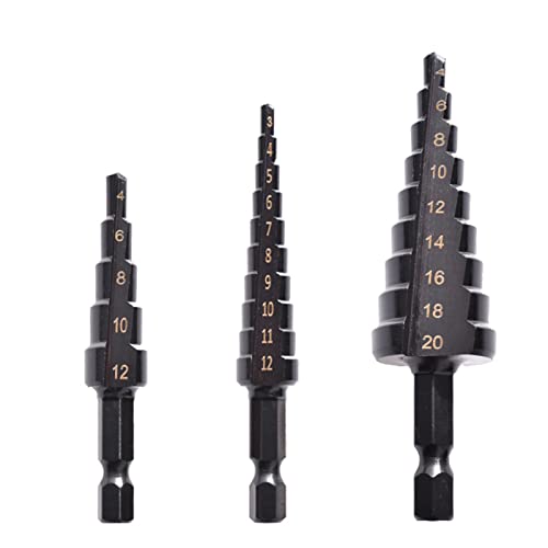 Spiral Grooved Step Drill Bit, M35 High-Speed Steel 4-20mm 4-32mm Cobalt-containing Spiral Pagoda Drill