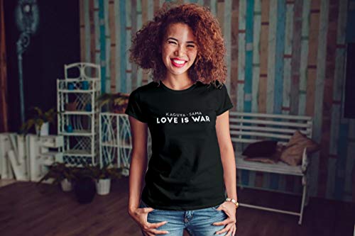Camiseta Baby Look Kaguya Sama Love is War Anime Feminino Preto Tamanho:M