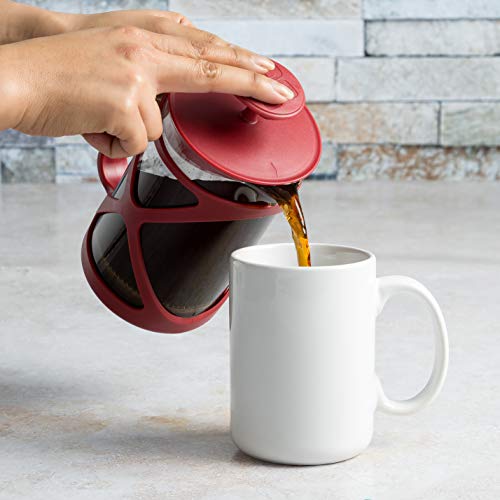 Primula Tempo Coffee Press – For Rich, Non-Bitter Coffee – French Press Design – Easy to Use – Makes 6 Cups – Red - Image 7