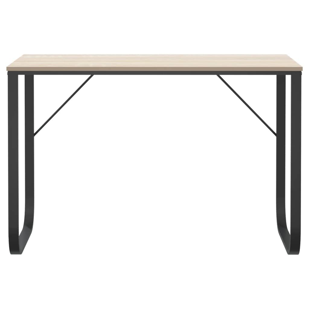 Scrivania PC 110x60 cm Scrittoio Legno Metallo Nero e Rovere | Tavolo da lavoro moderno in stile industriale per studio, ufficio o soggiorno. Ampia superficie di appoggio.