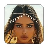 Gortin Sequins Boho Head Chain Jewelry Wedding Gold Headpiece Bohemian Headbands Halloween Costume Hair Accessories for Women