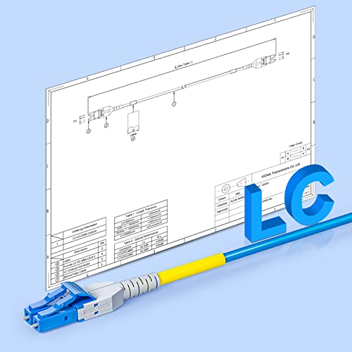 Image of OS2 LC to LC Armor Fiber Patch Cable, 30m /98ft Single Mode Uniboot LC to LC Fiber Optic Cable, SMF, Duplex LC /UPC, 9 /125μm, Indoor Armored LSZH