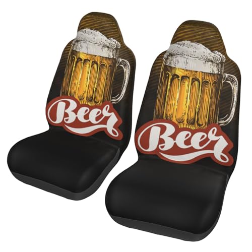 車用シートカバー クッション 軽自動車 2枚セット Beers & Chill 面白い ビールみたい 人気 ファッション かわいい 普通車 運転席 助手席 引き込み式 汚れ防止 色あせ防止 前列カバー 柔らかくて快適 防汚 吸湿 速乾 通気性 洗える 運転