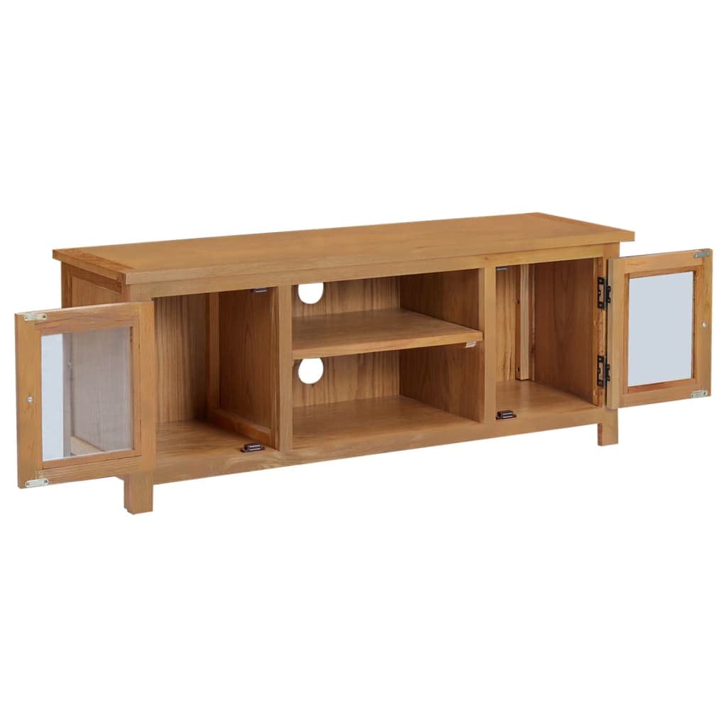 Homgoday Stolik pod telewizor z litego drewna dębowego 110x35x44 cm, szafka pod telewizor salon jadalnia stół kawowy telewizor sprzęt muzyczny szafka pod schowek uchwyt meblowy telewizor