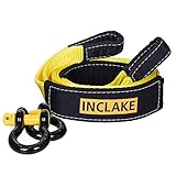 Tow Strap Recovery Kit-3'' x 10ft (30,000 lbs. Break Strength) +3/4" D Ring Shackles （62,831 LBS Br
