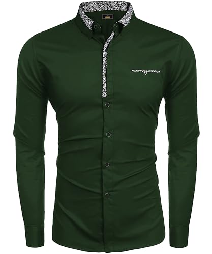 Image of Mens Shirt | Black Cotton Blend Casual | Regular Fit | Full Sleeve | Printed Spread Collar | Solid Plain Style | Summer Office Wear | Stylish Shirt for Men