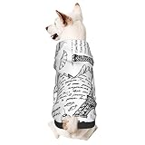 Parisian Coffee Eiffel Tower Dog Hoodie,Hand Washable,Pet Clothing Hooded Pullover,Suitable for Smal