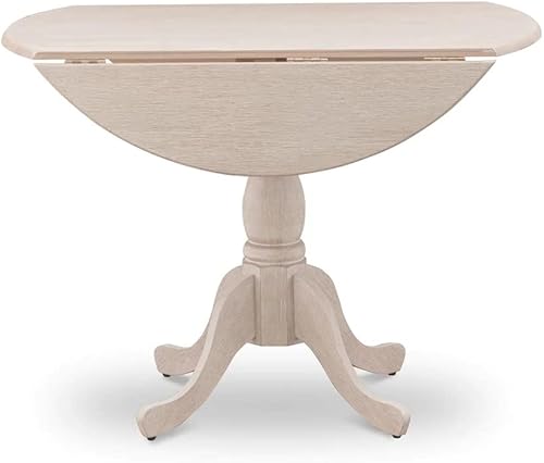 Miniatura 23 de East West Furniture DMT-ABK-TP Dublin - Mesa de comedor redonda de madera con base de gota y pedestal, 42 x 42 pulgadas, color negro cepillado