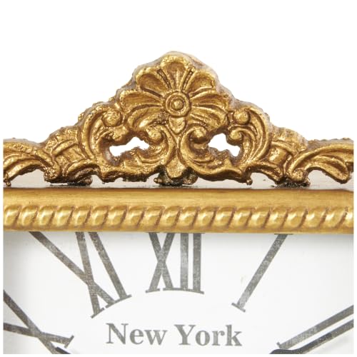Reloj de metal de estilo antiguo dorado para decorar mesas de salón 6