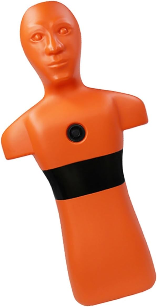 Water Rescue Life-Saving Dummy,Plastic Fire Training Drill Model , with 3 Inlet Outlet Holes,for River Swimming Pool Schools(Orange)