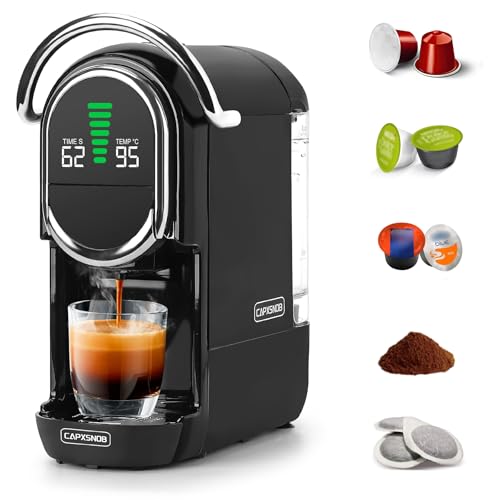 Image of Magician1 Mini Espresso Machine for Nespresso Original, Dolce Gusto, Lavazza Blue, ESE Pod & Ground, 19 Bar Coffee Machine, Hot/Cold Brew Coffee Maker, Adjustable Temp & Cup Size, 21oz Reservoir