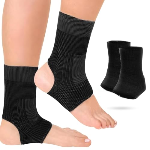 HUSHRICH Kids Ankle Brace Stabilize Joints Child Ankle Support Compression Sleeves Ankle Sleeve for Jogging Running Gymnast Fitness 7-12 Years Boys Girls
