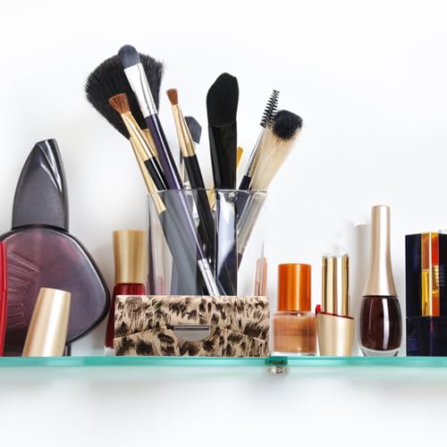 Healeved Leopard Pattern Lipstick Holder with Mirror Small Silk Lipstick Organizer Portable Purse Cosmetic Case Travel Box for Women Girls - Image 3