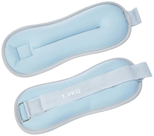 Image of Btag Soft Neoprene Ankle & Wrist Weights (1 kg x 2 Pcs) | Adjustable Strap | Unisex Leg & Arm Weight Cuffs for Gym, Workout & Training (Balck)