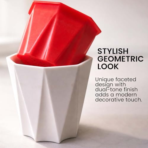 Image of Go Hooked Self Watering Plant Pot (4inch, Pack of 3) | Assorted Plastic Flower Pot with Inner Drainage Insert | Geometric Designer Planter for Indoor Plants, Succulents, Home Decor & Office Table Use