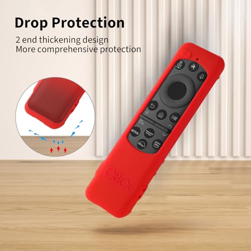 Image of Oboe Silicone Tv Remote Cover Compatible with Samsung Smart Tv Remote 2025 Model TM2360 E Half Wrap Protective Case with Lanyard (K-Lavender Purple) [Remote NOT Included]