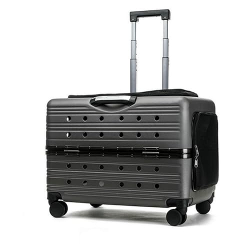 WIOLE ペットキャリー キャスター付き ペットカート 4輪 キャリーケース 犬 猫 小型犬 中型犬 ハードキャリー 耐荷重20KG 軽量 お出かけ 旅行 避難 通院 (グレー)