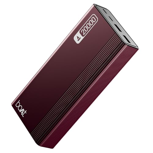 Boat Energyshroom Energyshroom PB401 20000 mAh 22.5W Fast Charging Power Bank (4X Output Ports, Supports Android, iPhone, Tablets, Earbuds, etc.) (Wine Red), USB Type C view 1