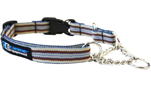 Canine Equipment Ultimate 1 Quick Release Martingale Hundehalsband, groß, Braun Streifen Cover