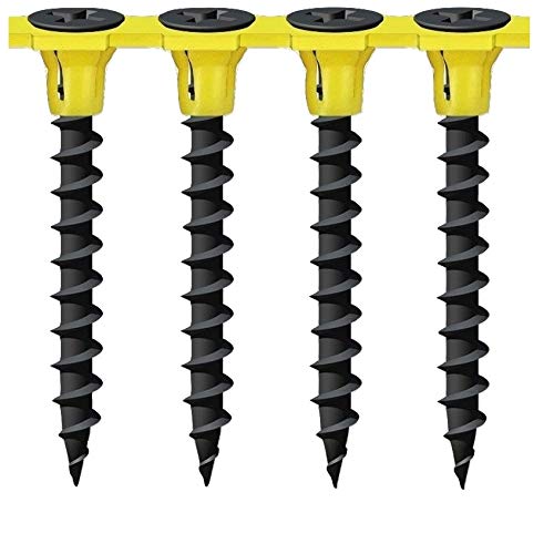 Black Bugle Head Drywall COARSE Thread Screws - Collated 1000 Packs - Drylining Wood Framework Studding (3.5 x 32mm)