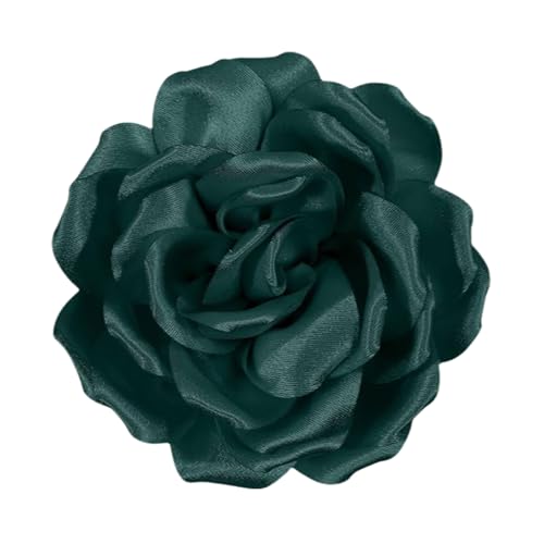 Rosen Blume Haarspange, Rose Brosche Stoff, Rosen Haarnadel, Blumenbroschen, Haarclip Rose, Brosche Haarnadel Zwei in Einem, Geeignet für Mädchen und Damen zu Partys und Hochzeiten(Grün)