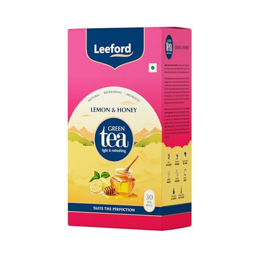 Image of Leeford Lemon & Honey Green Tea | Green Tea for weight loss | Helps to Boost immunity, Metabolism, Improves Digestion | With the pure Lemon & Honey Herbs | 30 Tea bags