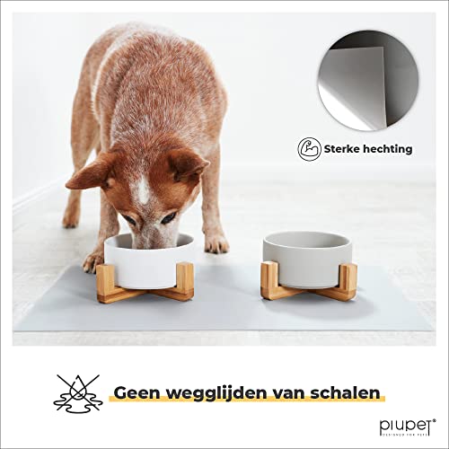 PiuPet® Pet Food Mat - eenvoudig schoon te maken - Cat Food Mat - Hondenvoermat - maat 60 x 40 cm - Pet Feeding Mat | Placemats pet supplies | Anti slip mat | Watermat hond - Afbeelding 3